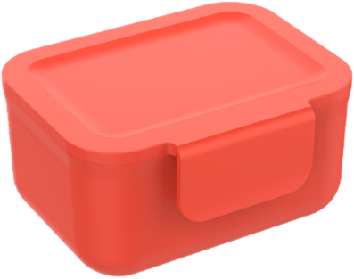Snackdoosje met clip rood