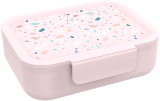 Lunchbox met clip (roze)